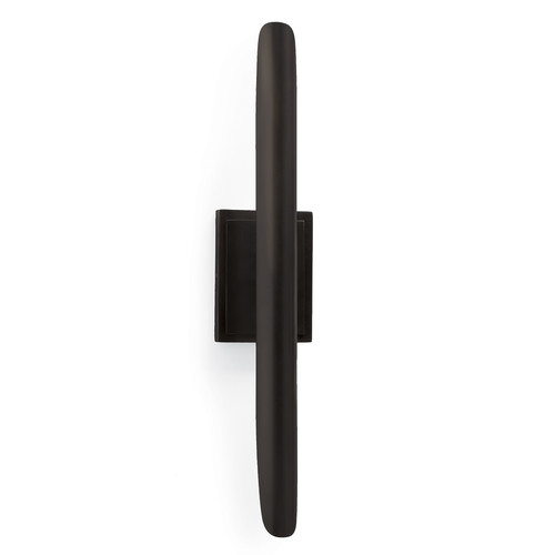 Traditional black wall fixture with long sleek body and backlight